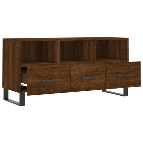 Tv-meubel 102x36x50 cm bewerkt hout bruin eikenkleur 6