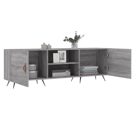 Tv-meubel 150x30x50 cm bewerkt hout grijs sonoma eikenkleurig 4