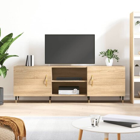 Tv-meubel 150x30x50 cm bewerkt hout sonoma eikenkleurig 1