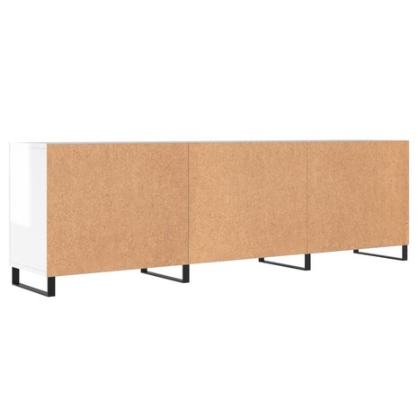 Tv-meubel 150x30x50 cm bewerkt hout hoogglans wit 8