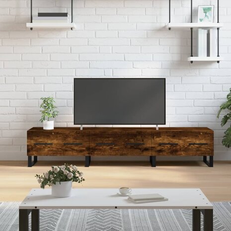 Tv-meubel 150x36x30 cm bewerkt hout gerookt eikenkleurig 1