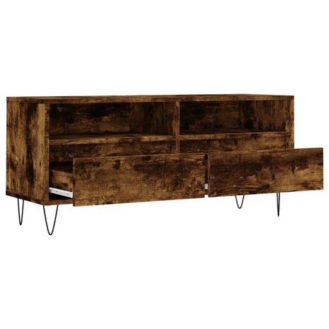 Tv-meubel 100x34,5x44,5 cm bewerkt hout gerookt eikenkleurig 6