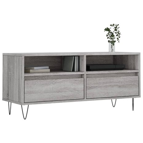 Tv-meubel 100x34,5x44,5 cm bewerkt hout grijs sonoma eikenkleur 3