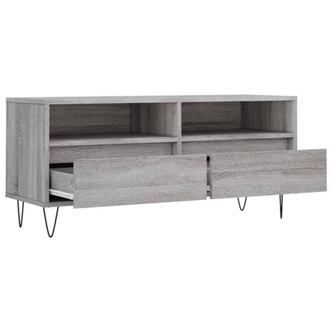 Tv-meubel 100x34,5x44,5 cm bewerkt hout grijs sonoma eikenkleur 6