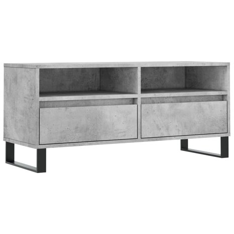 Tv-meubel 100x34,5x44,5 cm bewerkt hout betongrijs 2