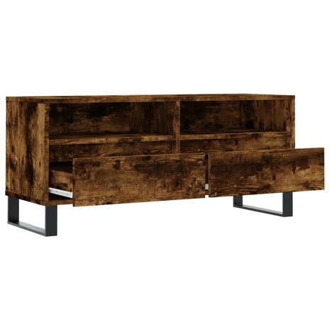 Tv-meubel 100x34,5x44,5 cm bewerkt hout gerookt eikenkleurig 6