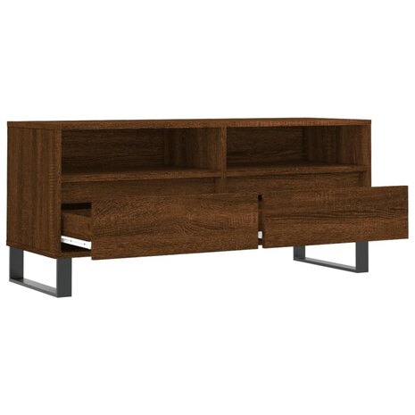 Tv-meubel 100x34,5x44,5 cm bewerkt hout bruin eikenkleur 6