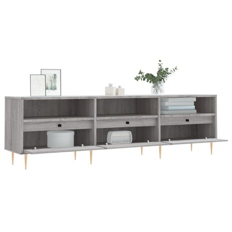 Tv-meubel 150x30x44,5 cm bewerkt hout grijs sonoma eikenkleurig 4