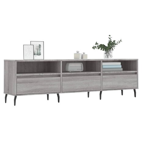 Tv-meubel 150x30x44,5 cm bewerkt hout grijs sonoma eikenkleurig 3