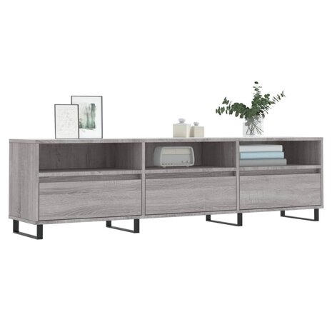 Tv-meubel 150x30x44,5 cm bewerkt hout grijs sonoma eikenkleurig 3