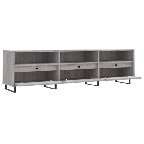 Tv-meubel 150x30x44,5 cm bewerkt hout grijs sonoma eikenkleurig 6