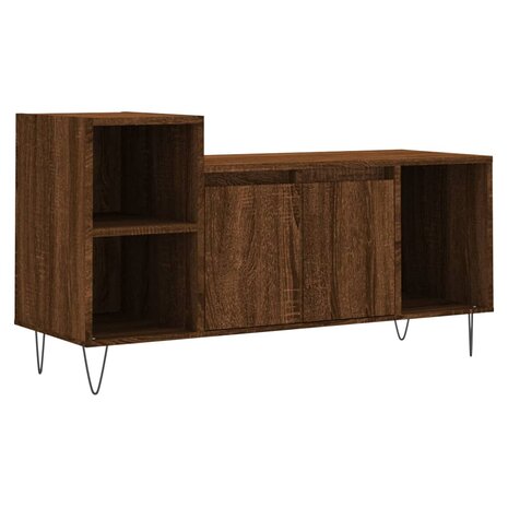 Tv-meubel 100x35x55 cm bewerkt hout bruin eikenkleur 2