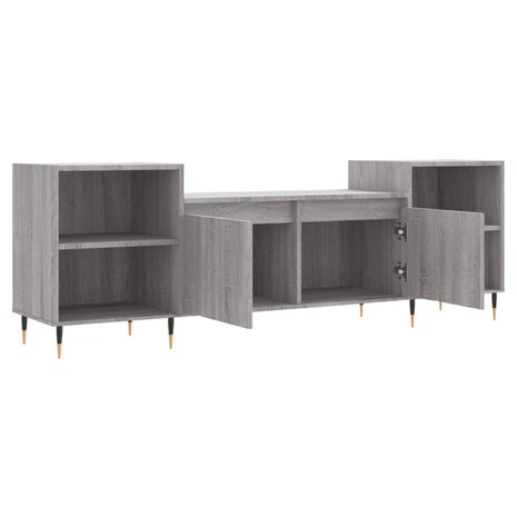 Tv-meubel 160x35x55 cm bewerkt hout grijs sonoma eikenkleurig 6