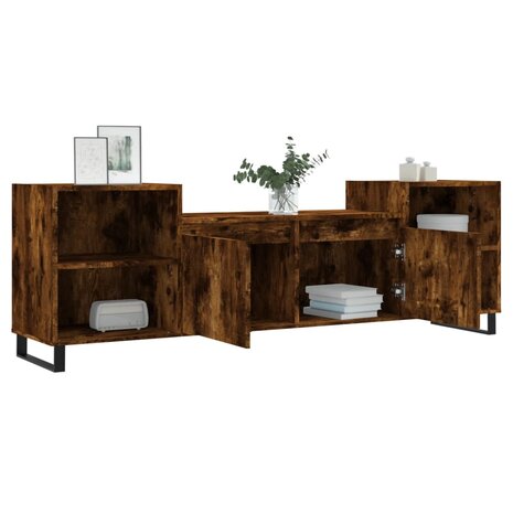 Tv-meubel 160x35x55 cm bewerkt hout gerookt eikenkleurig 4