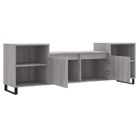 Tv-meubel 160x35x55 cm bewerkt hout grijs sonoma eikenkleurig 6