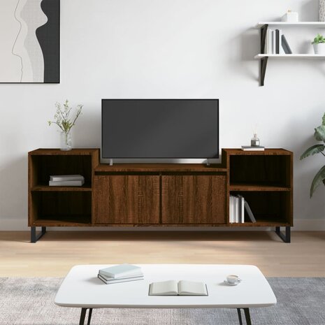 Tv-meubel 160x35x55 cm bewerkt hout bruin eikenkleur 1