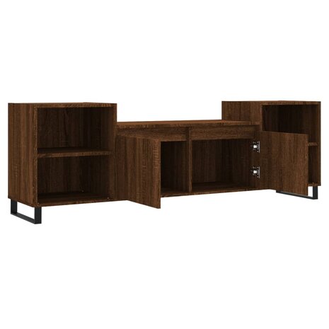 Tv-meubel 160x35x55 cm bewerkt hout bruin eikenkleur 6