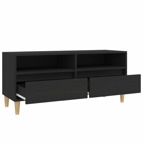 Tv-meubel 100x34,5x44,5 cm bewerkt hout zwart 8