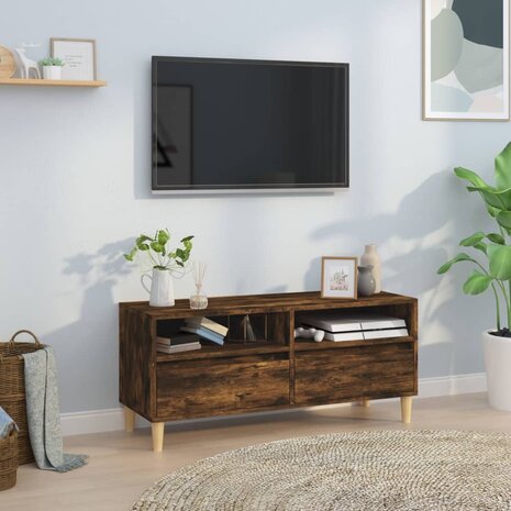 Tv-meubel 100x34,5x44,5 cm bewerkt hout gerookt eikenkleurig 1