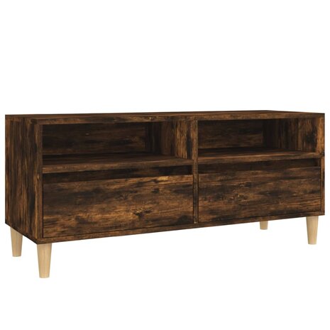 Tv-meubel 100x34,5x44,5 cm bewerkt hout gerookt eikenkleurig 2