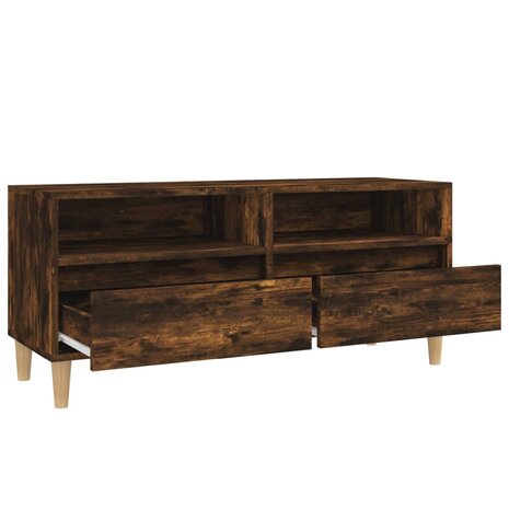 Tv-meubel 100x34,5x44,5 cm bewerkt hout gerookt eikenkleurig 8