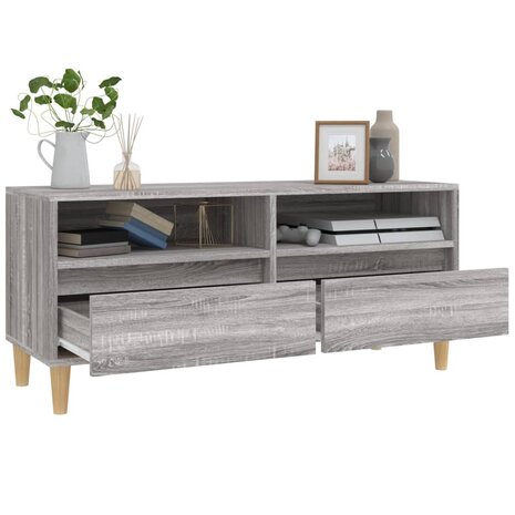 Tv-meubel 100x34,5x44,5 cm bewerkt hout grijs sonoma eikenkleur 5