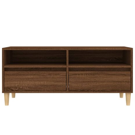 Tv-meubel 100x34,5x44,5 cm bewerkt hout bruin eikenkleur 6