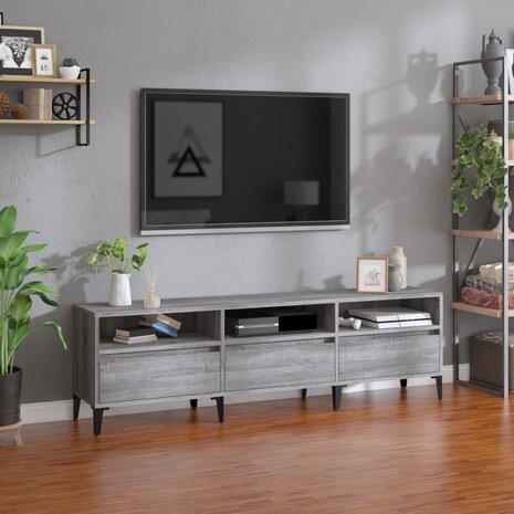 Tv-meubel 150x30x44,5 cm bewerkt hout grijs sonoma eikenkleurig 1