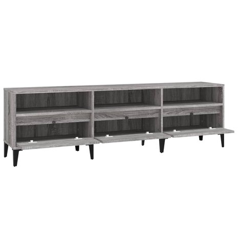 Tv-meubel 150x30x44,5 cm bewerkt hout grijs sonoma eikenkleurig 7