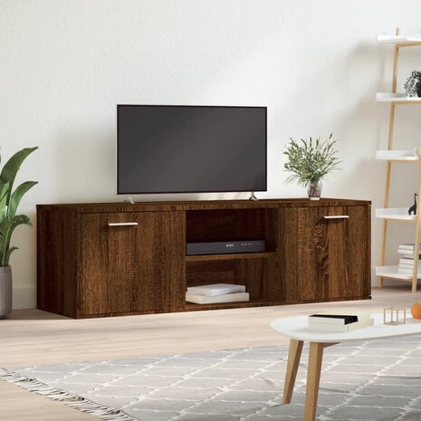 Tv-meubel 120x34x37 cm bewerkt hout bruin eikenkleur 1