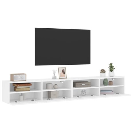 Tv-wandmeubels 2 st 100x30x30 cm bewerkt hout wit 5