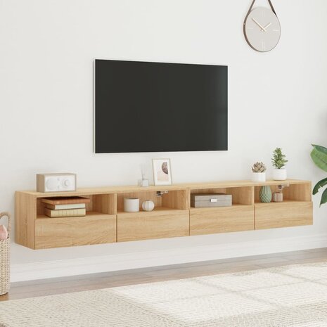 Tv-wandmeubels 2 st 100x30x30 cm hout sonoma eikenkleurig 3