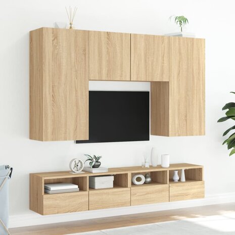 Tv-wandmeubels 2 st 100x30x30 cm hout sonoma eikenkleurig 4