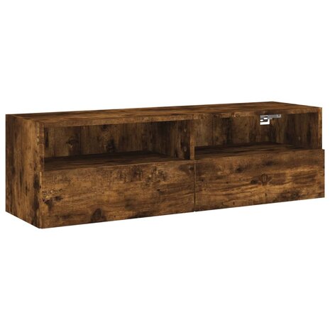 Tv-wandmeubel 100x30x30 cm bewerkt hout gerookt eikenkleurig 2