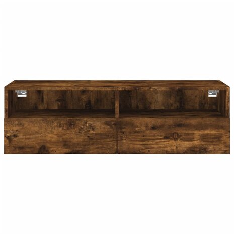 Tv-wandmeubel 100x30x30 cm bewerkt hout gerookt eikenkleurig 7