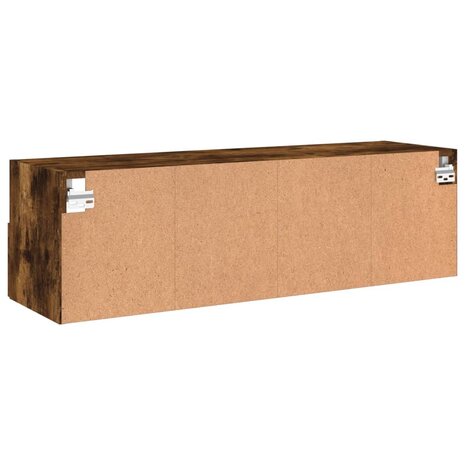 Tv-wandmeubel 100x30x30 cm bewerkt hout gerookt eikenkleurig 9