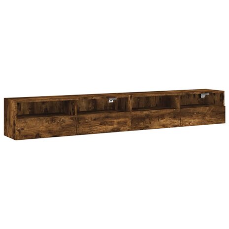 Tv-wandmeubels 2 st 100x30x30 cm bewerkt hout gerookt eiken 2