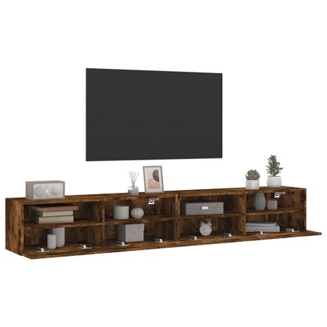 Tv-wandmeubels 2 st 100x30x30 cm bewerkt hout gerookt eiken 5