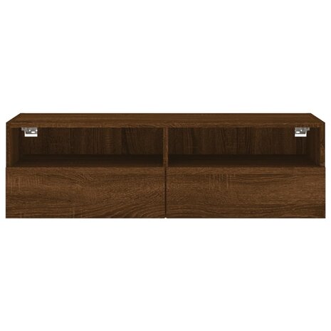 Tv-wandmeubel 100x30x30 cm bewerkt hout bruin eikenkleur 7