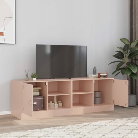 Tv-meubelen 2 st 67x39x44 cm staal roze 1