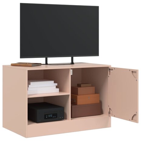 Tv-meubelen 2 st 67x39x44 cm staal roze 4