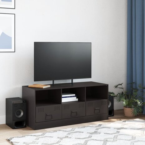 Tv-meubel 99x39x44 cm staal zwart 3