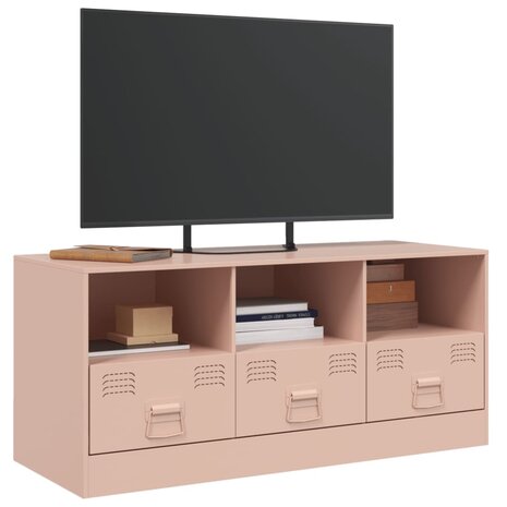 Tv-meubel 99x39x44 cm staal roze 4