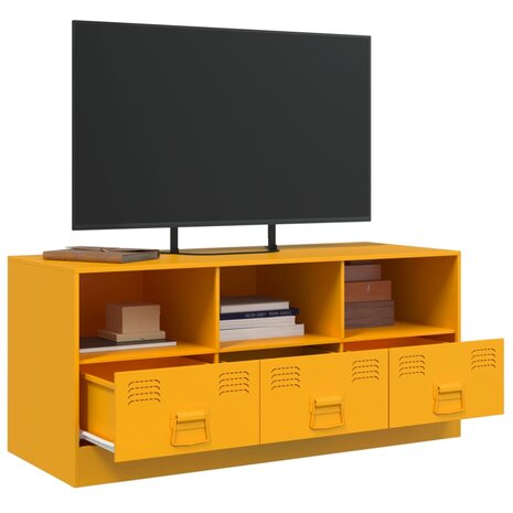 Tv-meubel 99x39x44 cm staal mosterdgeel 5