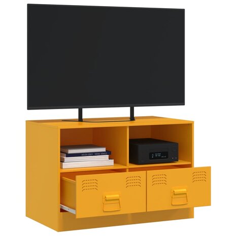 Tv-meubel 67x39x44 cm staal mosterdgeel 5