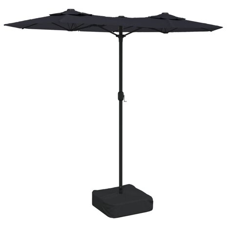 Parasol dubbel met LED&apos;s 316x240 cm zwart 2