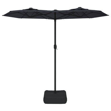 Parasol dubbel met LED&apos;s 316x240 cm zwart 4