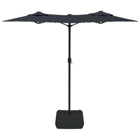 Parasol dubbel met LED&apos;s 316x240 cm zwart 5