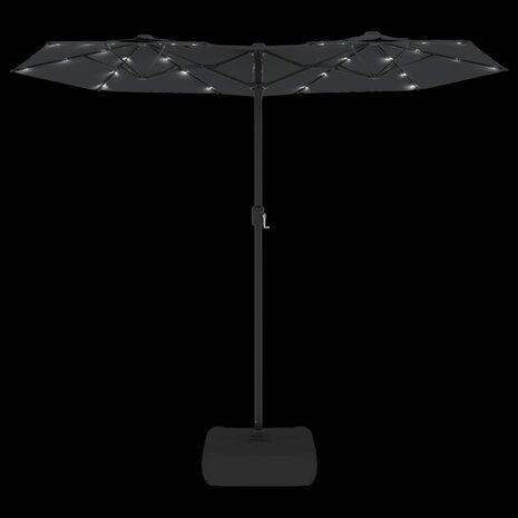 Parasol dubbel met LED&apos;s 316x240 cm zwart 6