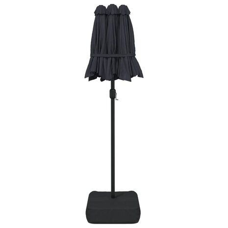 Parasol dubbel met LED&apos;s 316x240 cm zwart 7